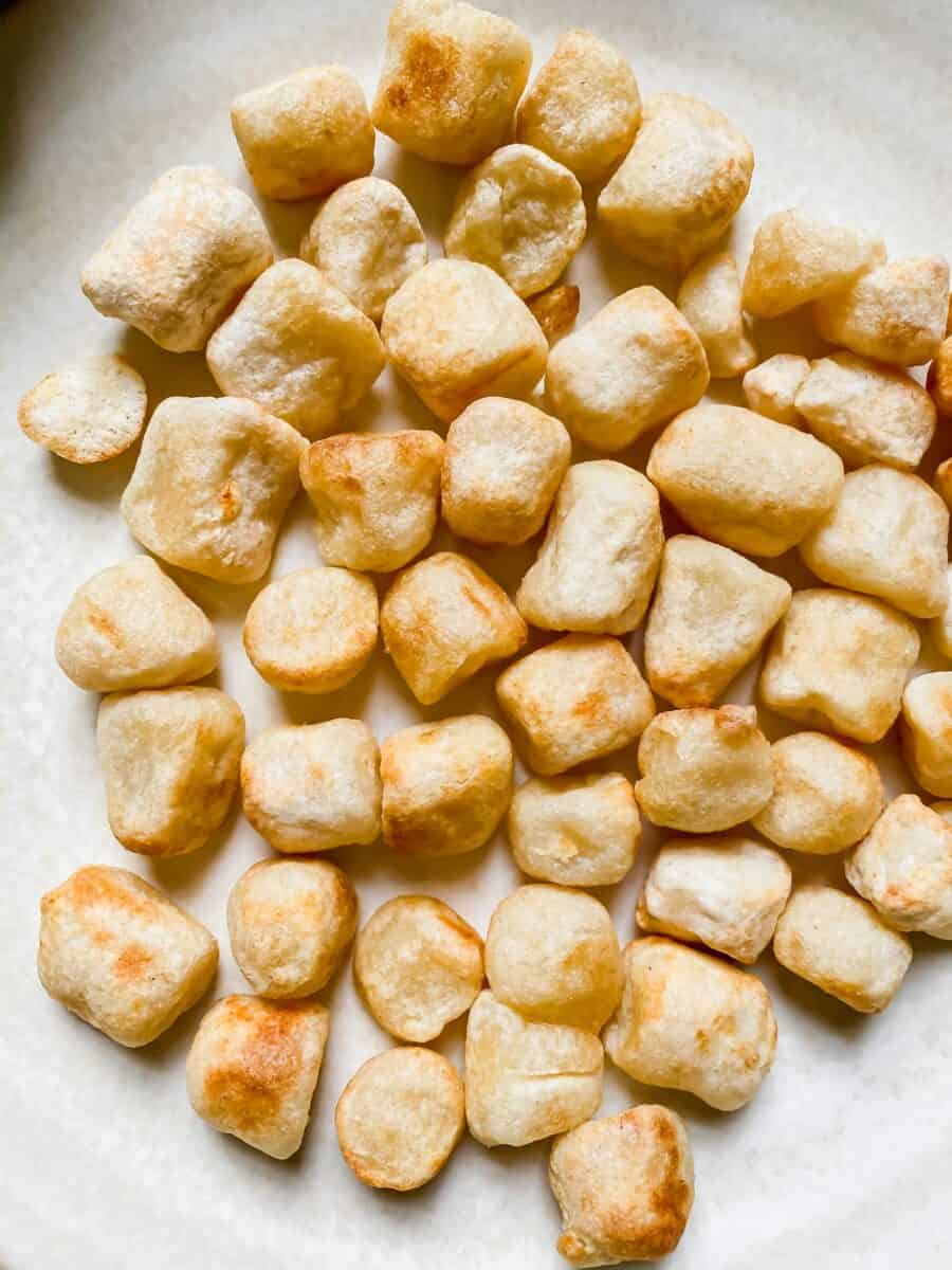 Air frying cauliflower gnocchi is a great way to get that crispy exterior and soft center!