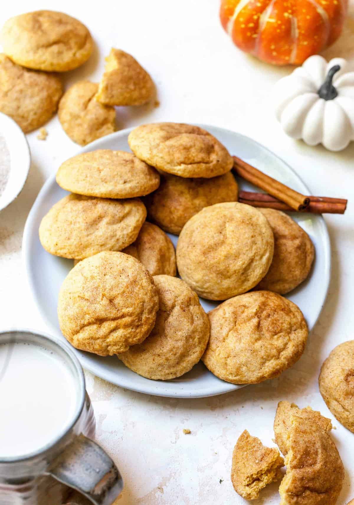 Pumpkin spice snickerdoodles are the perfect Fall dessert! They're a Fall twist on the classic snickerdoodle and absolutely heavenly!