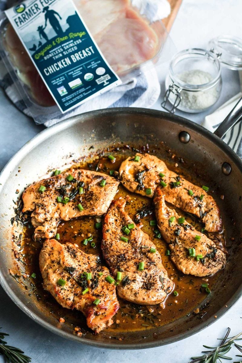 This garlic herb butter chicken skillet is a great date night in weeknight meal! Super easy to put together and has such vibrant and tasty flavors!