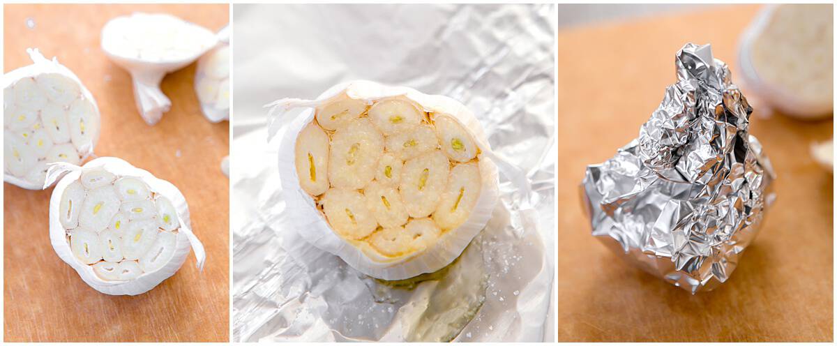 Step by step on how to roast garlic