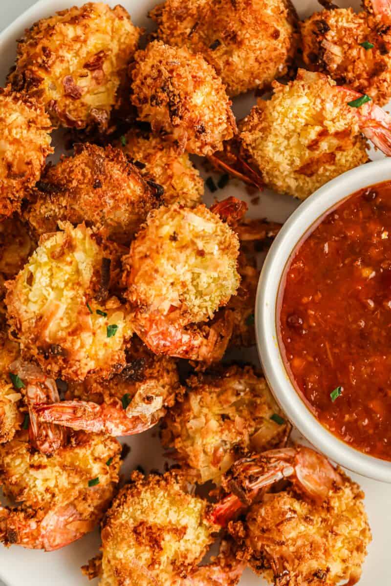 Air fryer coconut shrimp is a delightful appetizer that is made without all the mess that deep frying creates! You'll love this tropical dish!