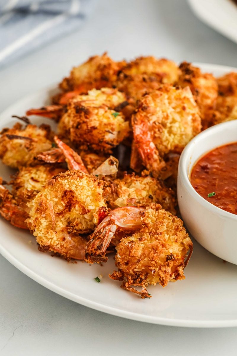 Air fryer coconut shrimp is a delightful appetizer that is made without all the mess that deep frying creates! You'll love this tropical dish!