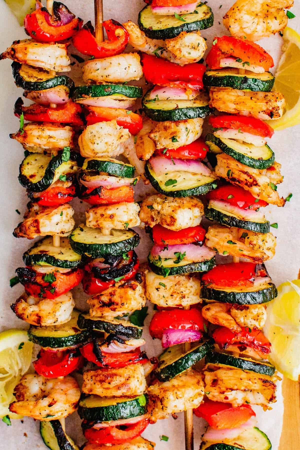Grilled shrimp skewers