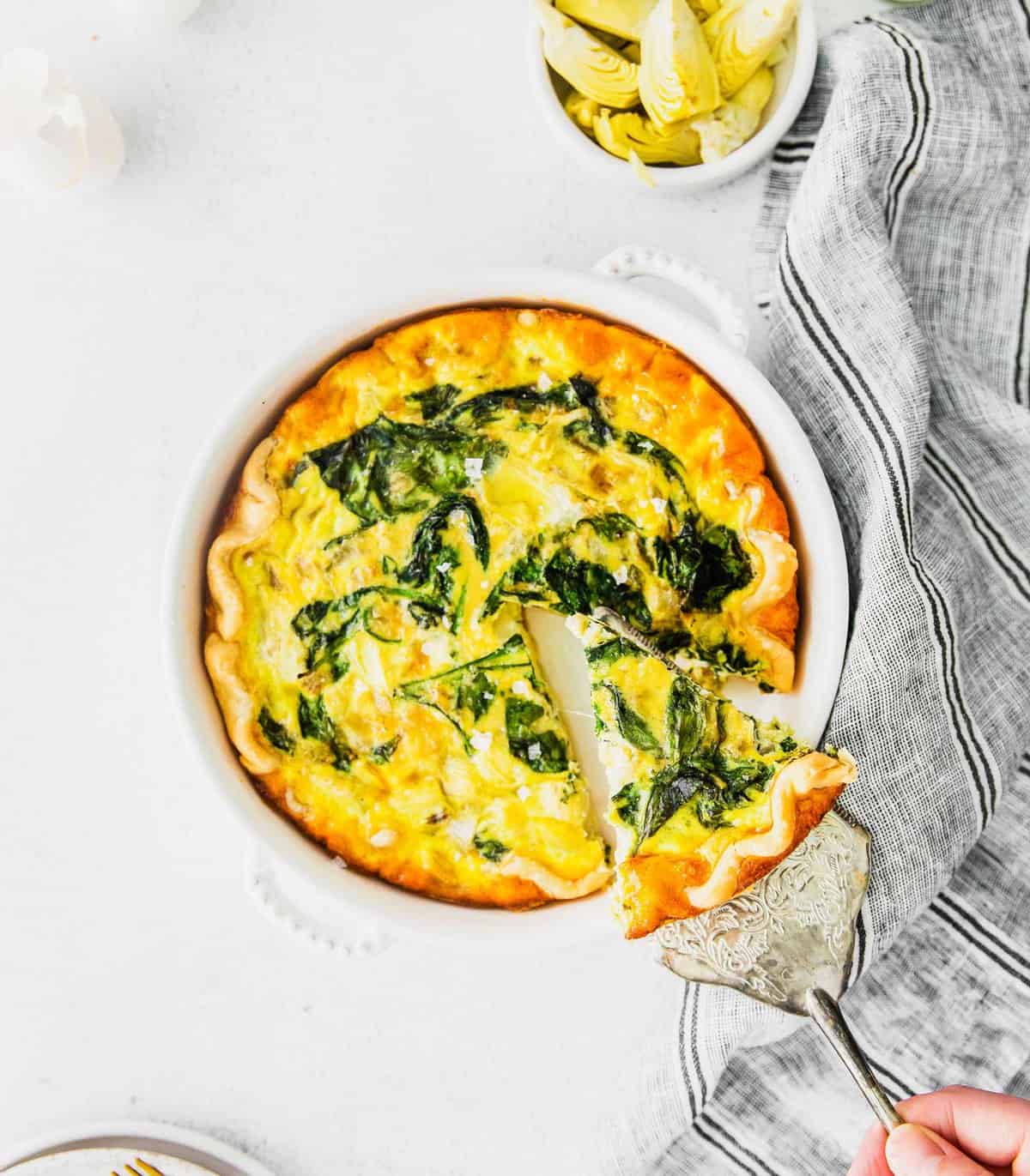 Spinach and Artichoke Quiche | Table for Two® by Julie Chiou