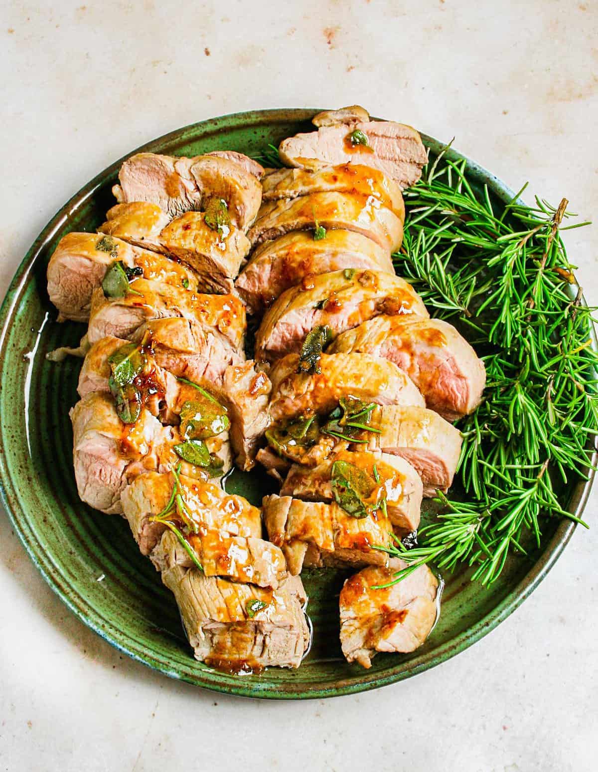 Herbed Maple Dijon Glazed Pork Tenderloin Table for Two® by Julie Chiou