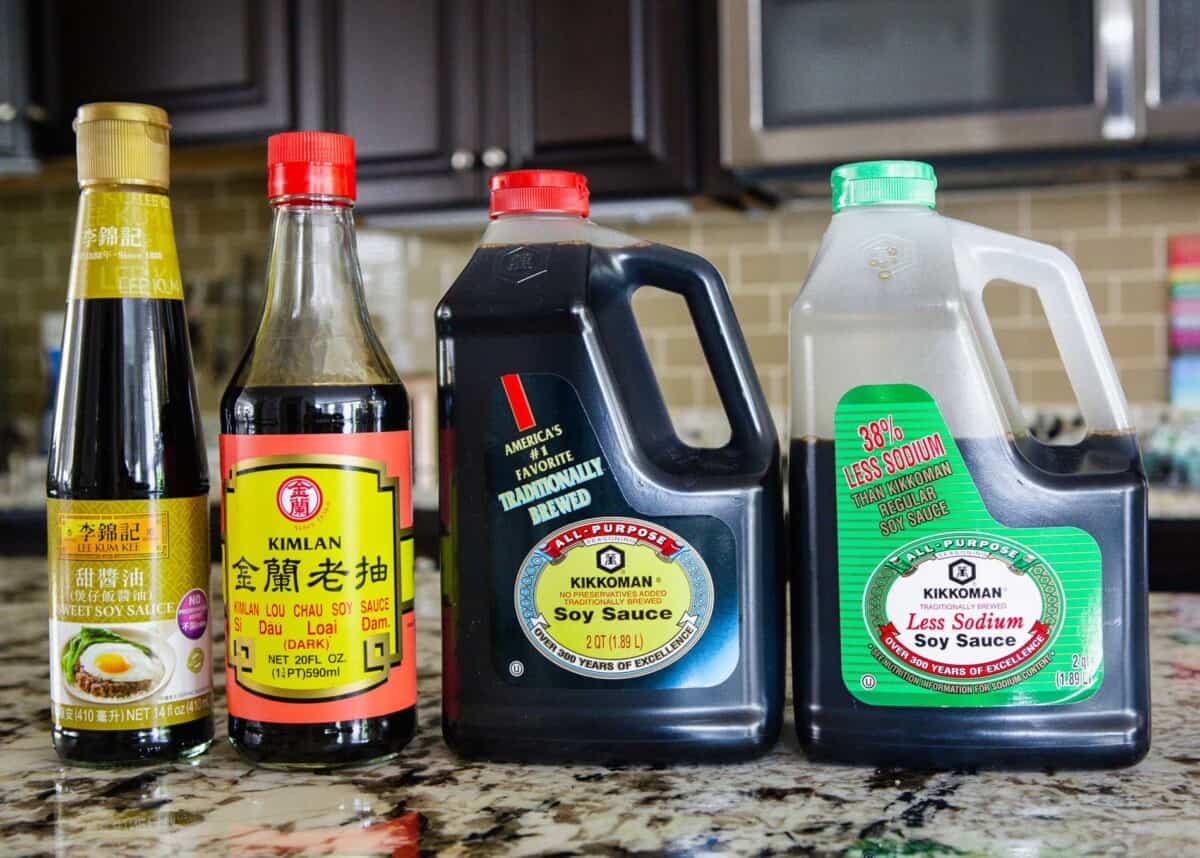 photo of variety of soy sauces