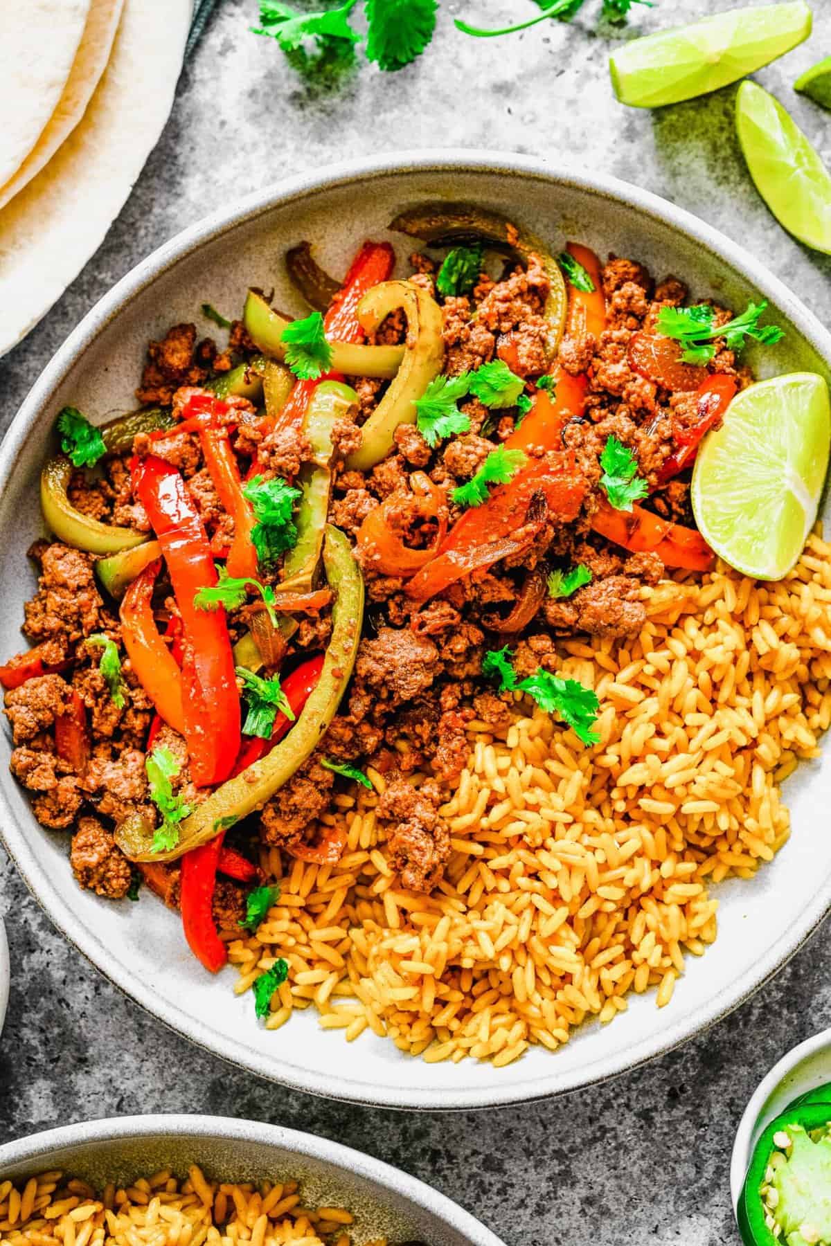 Ground Beef Fajitas Table for Two® by Julie Chiou
