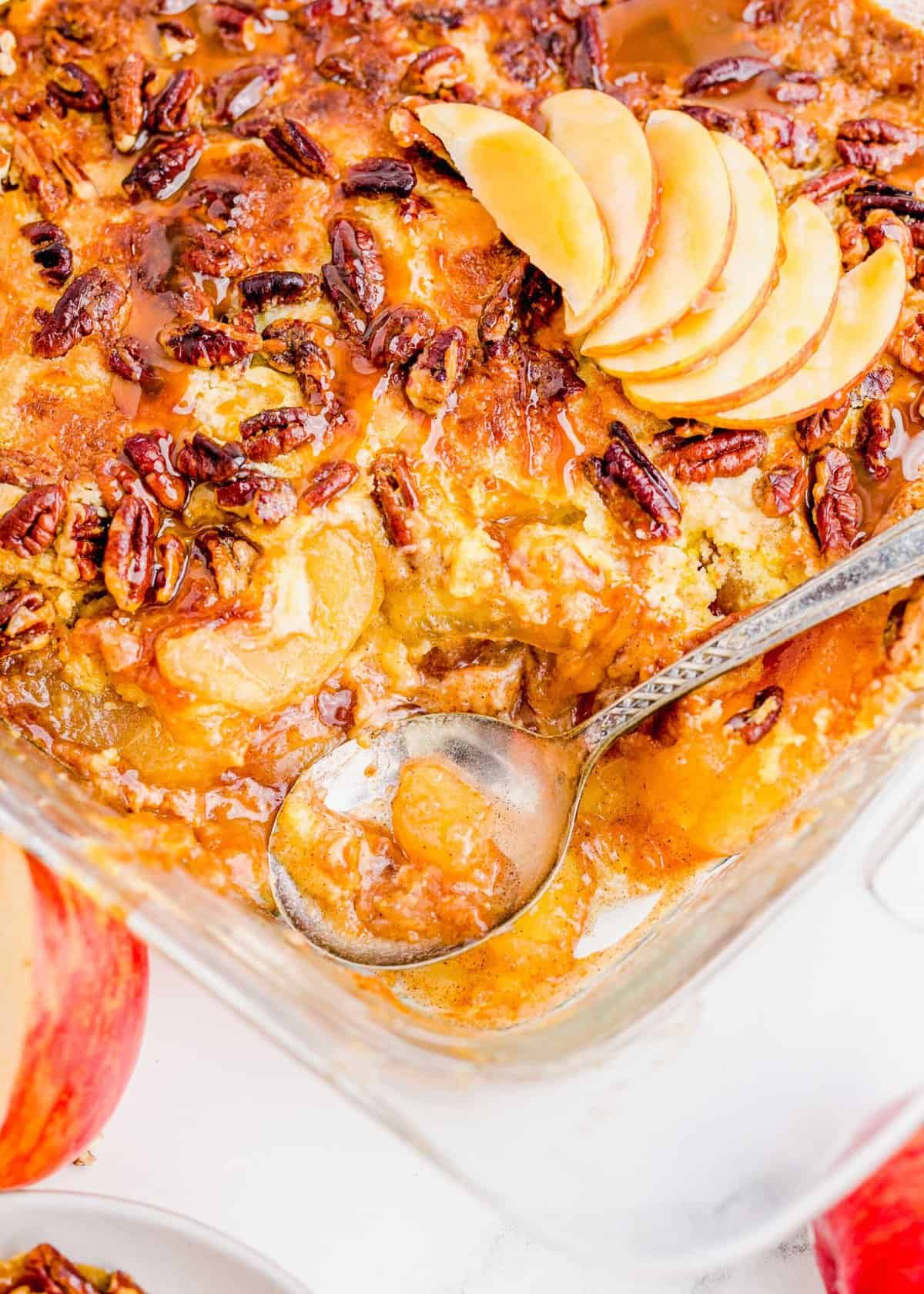 Caramel Apple Dump Cake Recipe Table For Two By Julie Chiou caramel-apple-dump-cake-fantabulosity
