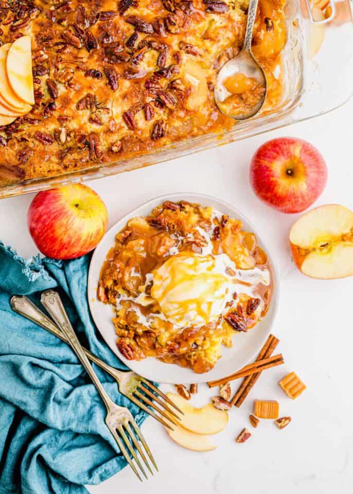 Caramel Apple Dump Cake Recipe Table for Two® by Julie Chiou