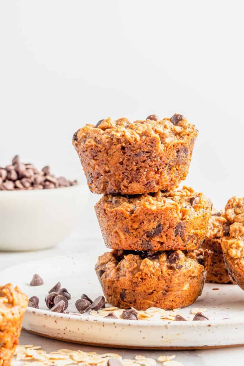 Several cookie cups are stacked on top of one another. 