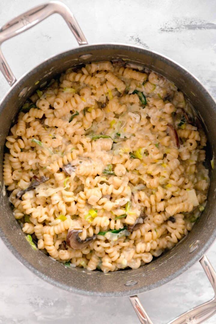 Creamy One Pot Mushroom and Leek Pasta - Boursin Cheese Pasta Recipe