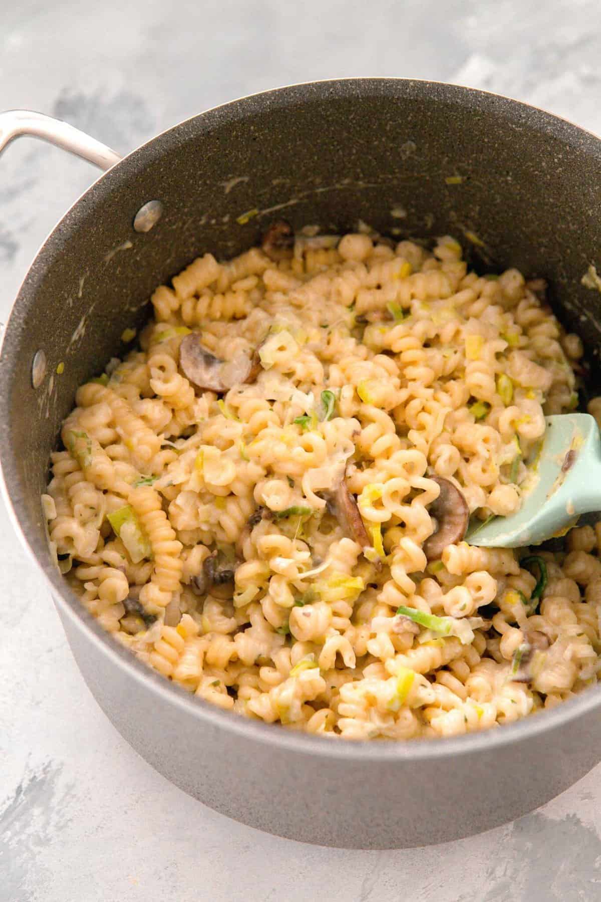 Creamy One Pot Mushroom and Leek Pasta - Boursin Cheese Pasta Recipe