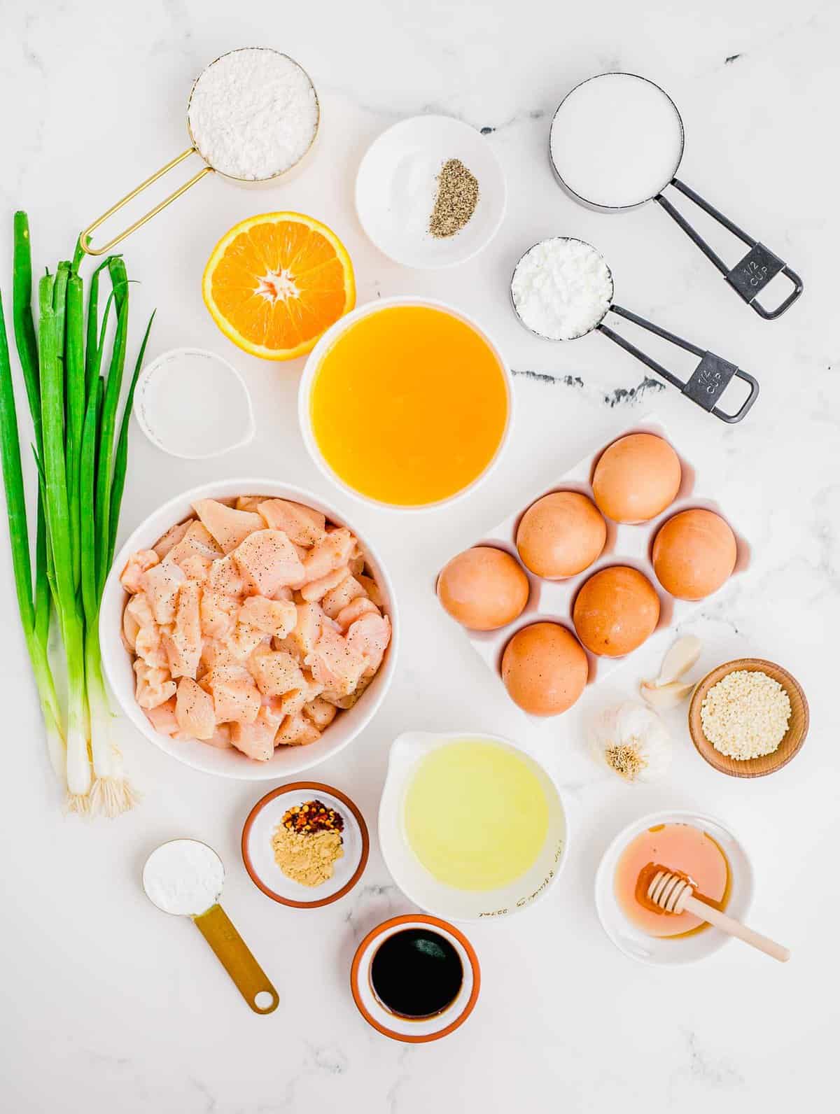 Ingredients for orange chicken