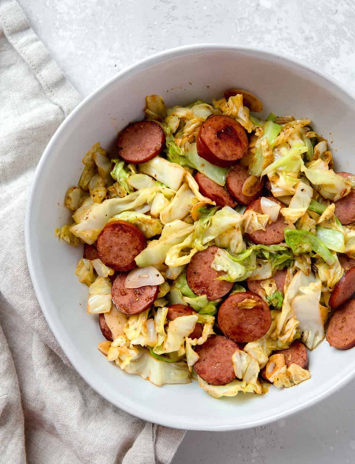 Sautéed Cabbage and Sausage Table for Two® by Julie Chiou
