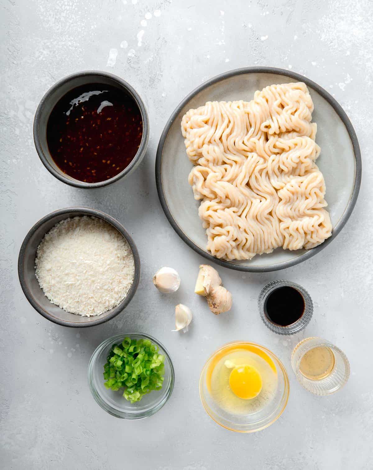 ingredients for teriyaki chicken meatballs