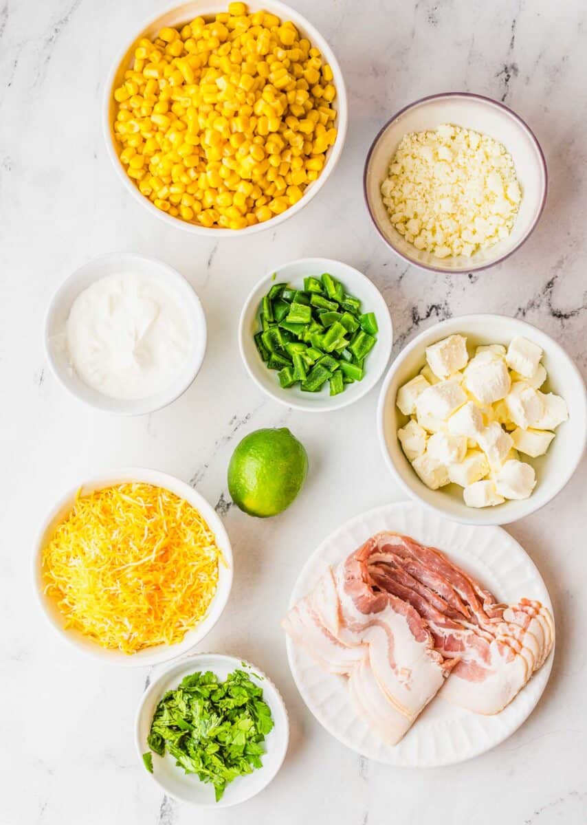 ingredients for jalapeno corn dip