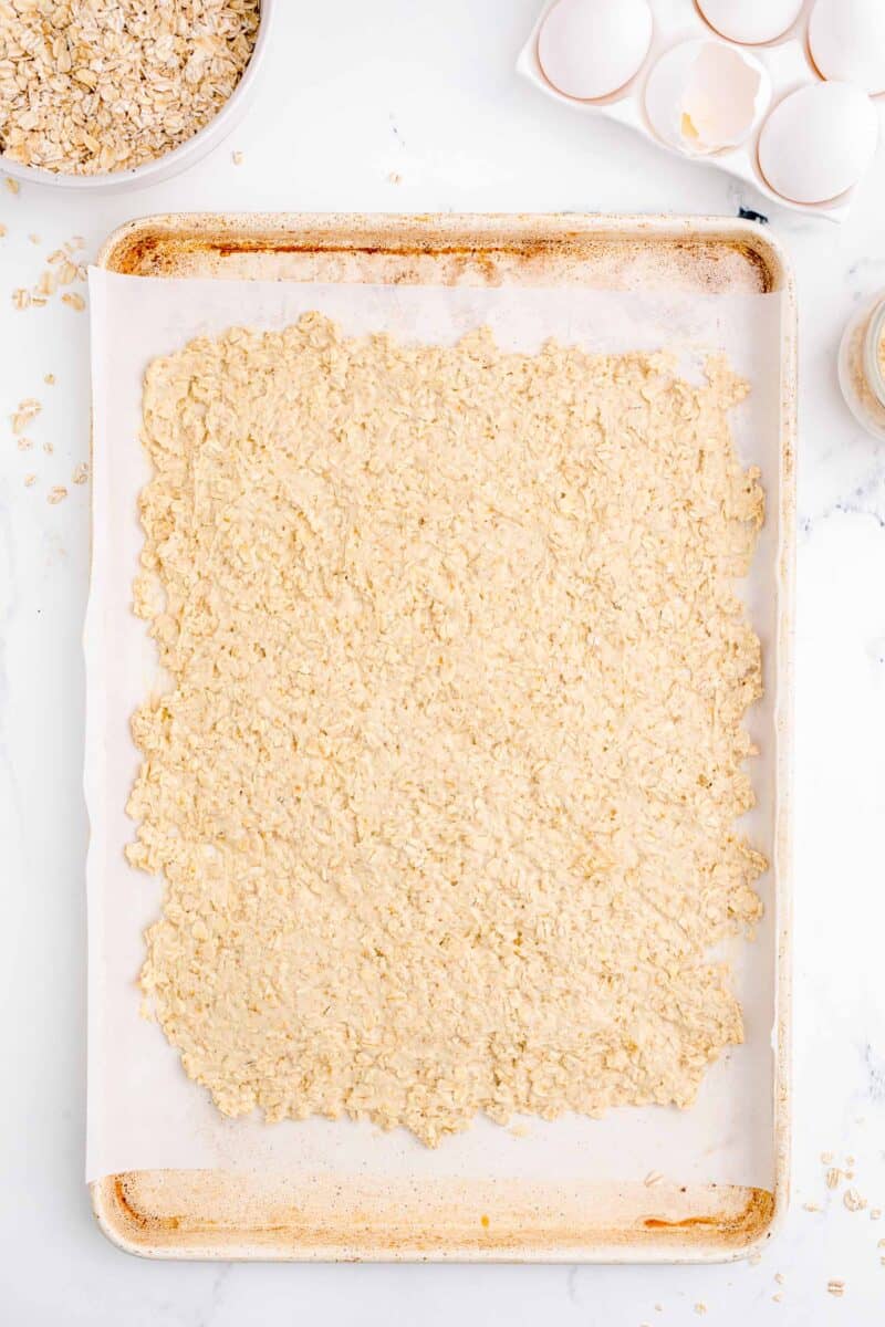 unbaked dough is placed on a baking sheet