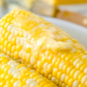 melted butter on top of corn on the cob