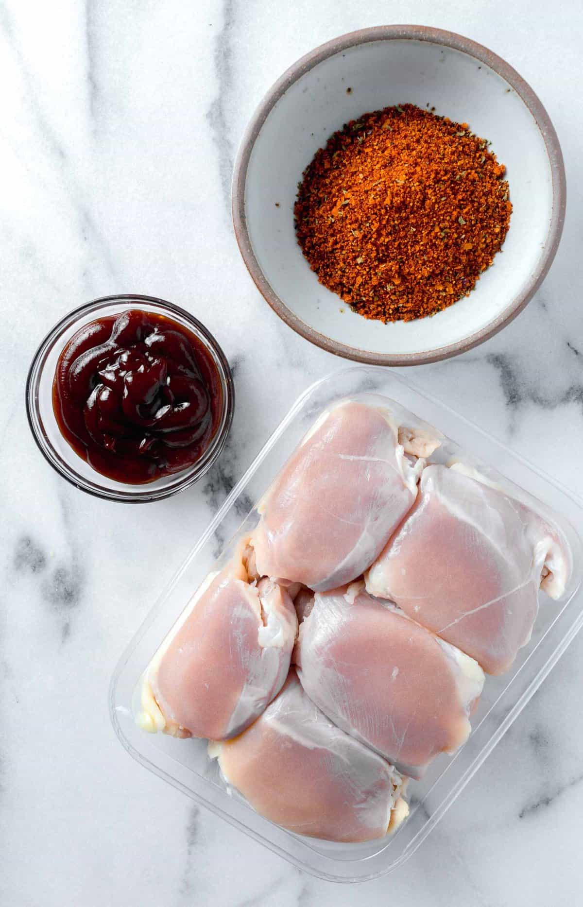 ingredients for baked bbq chicken thighs