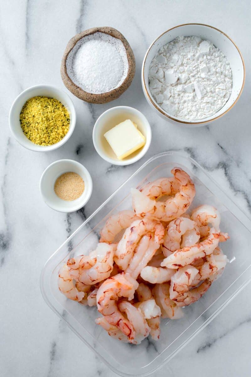 ingredients for lemon pepper shrimp