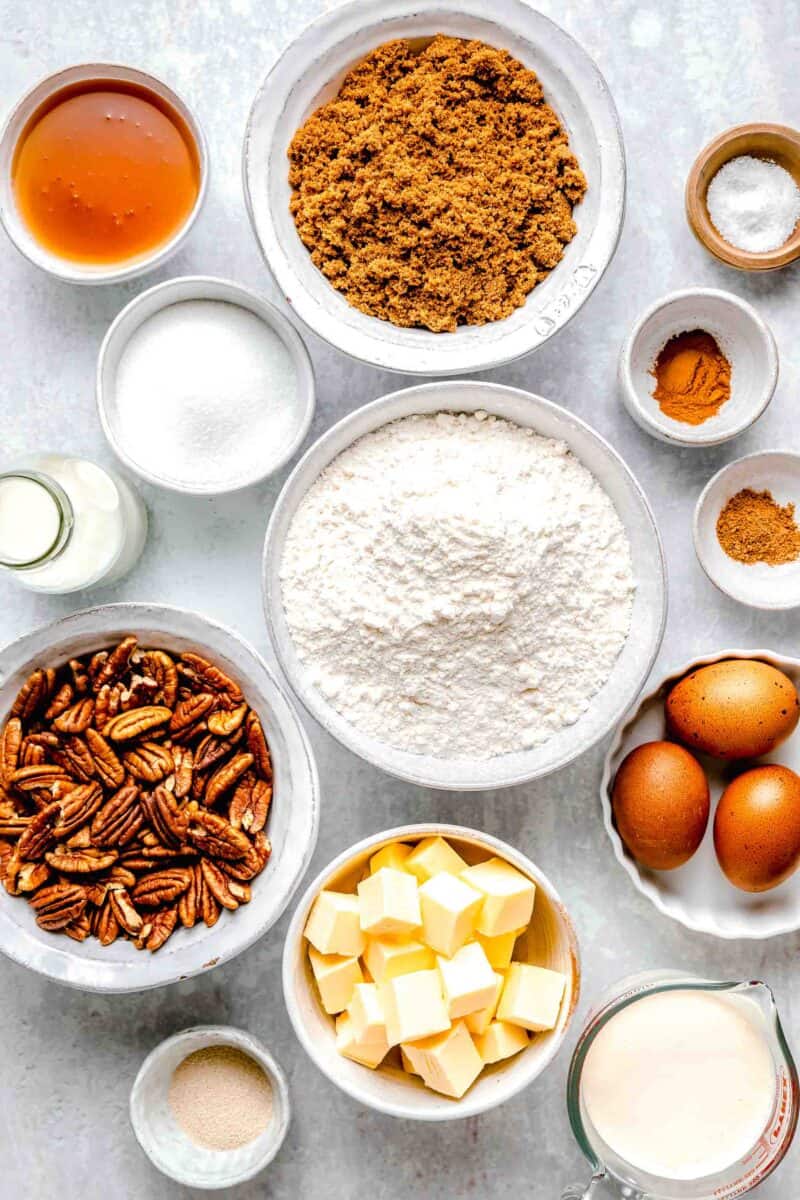 ingredients for pecan sticky buns
