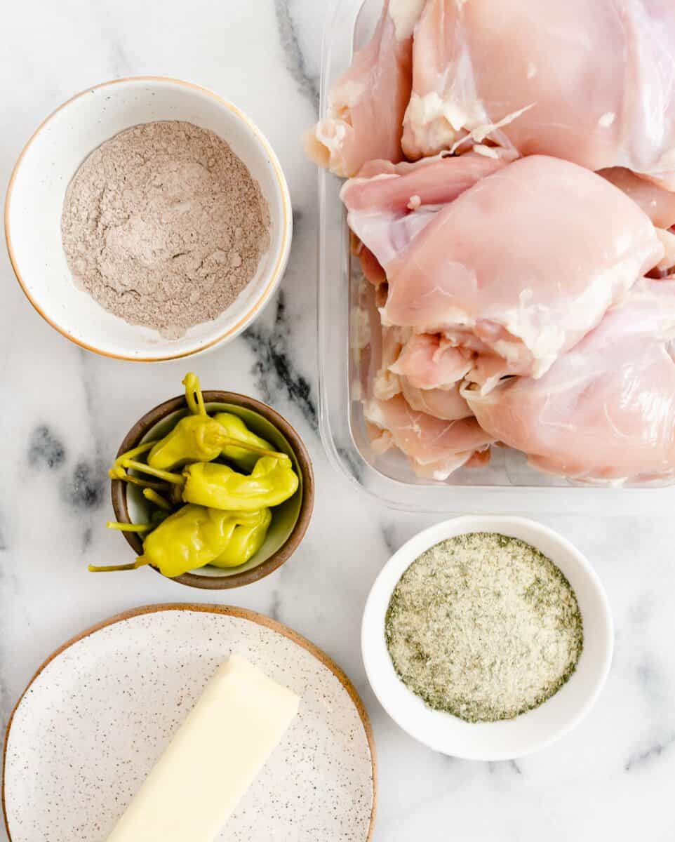 ingredients for Mississippi chicken