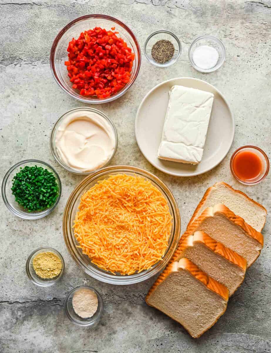 ingredients for pimento cheese sandwich