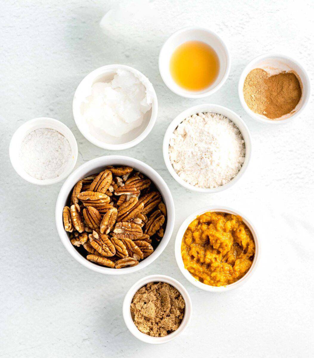 ingredients for pumpkin pecan muffins