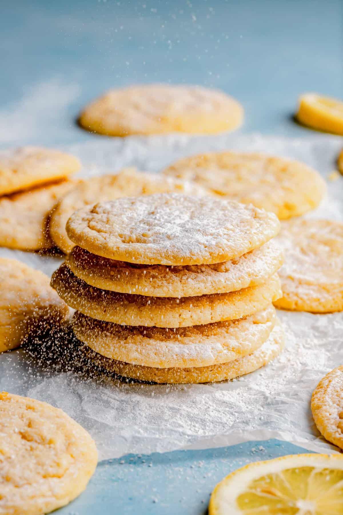 A stack of lemon cookies.