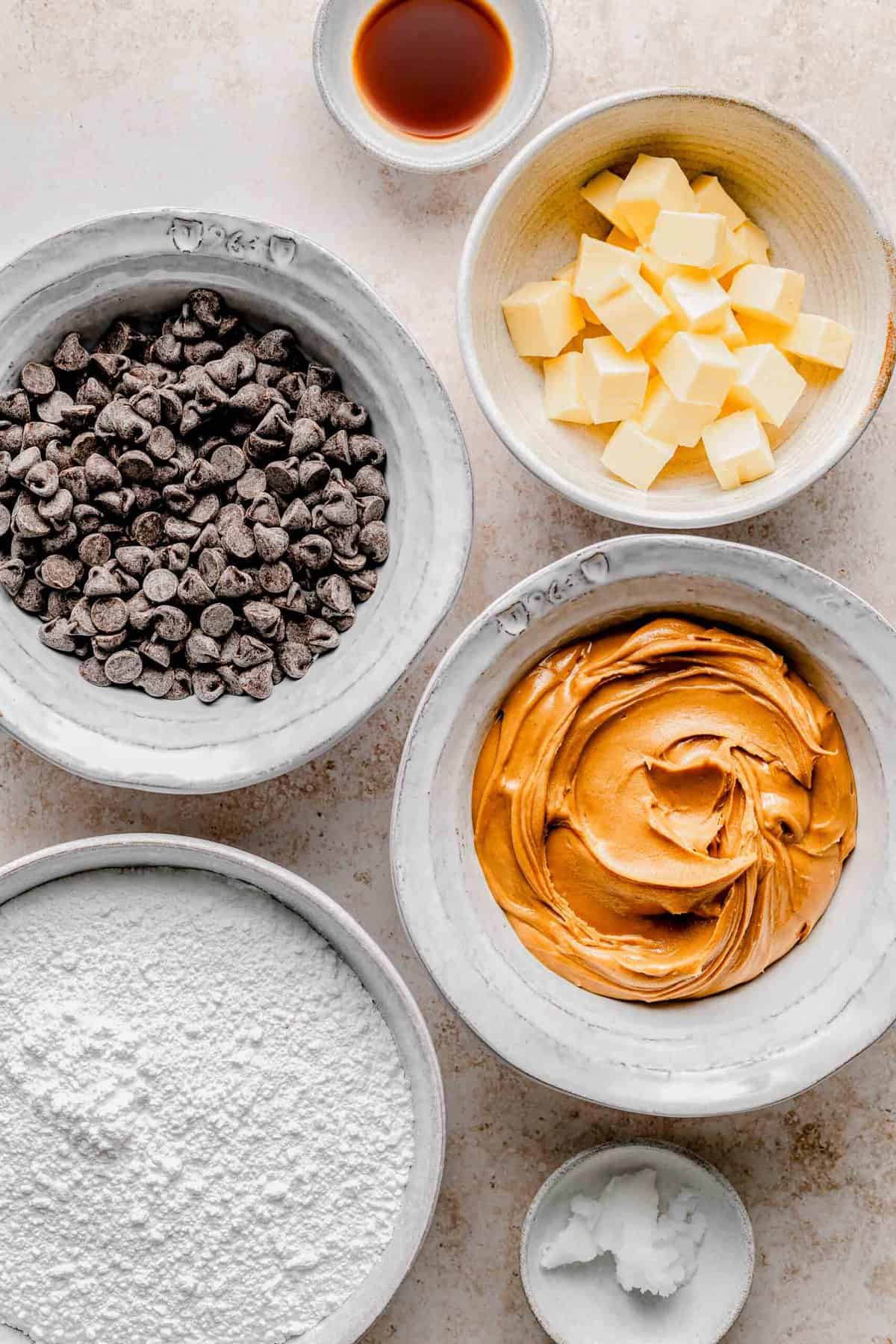 Ingredients for peanut butter balls.