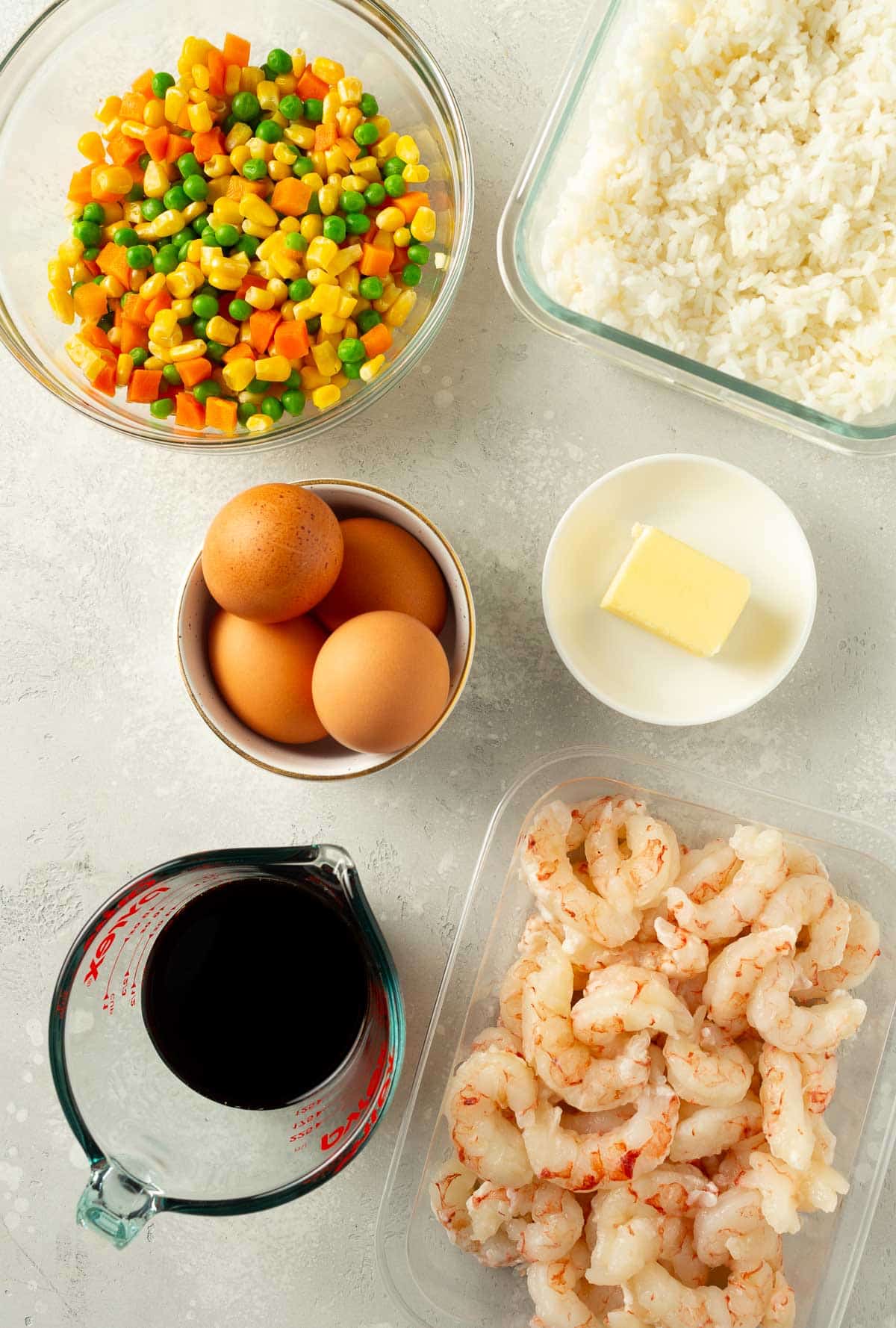 ingredients for shrimp fried rice