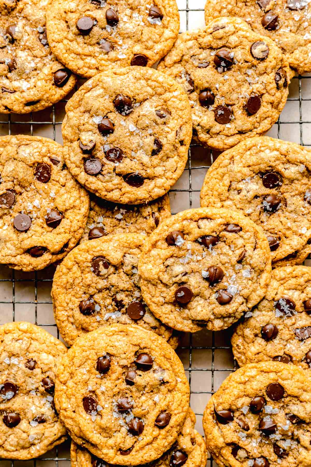 cookies are cooling on a wire rack