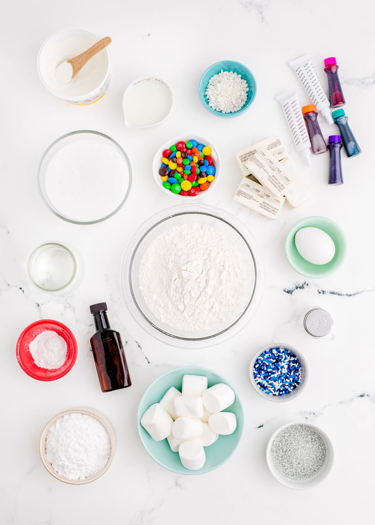 ingredients for melted snowman cookies