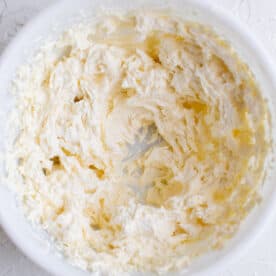whipped butter in a white bowl
