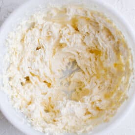 whipped butter in a white bowl