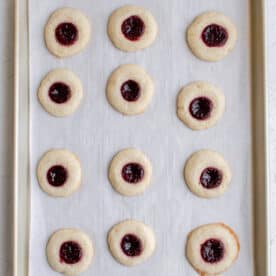 baked raspberry thumbprint cookies