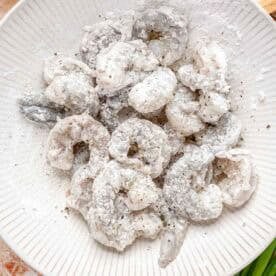 jumbo raw shrimp tossed in cornstarch, salt, and black pepper